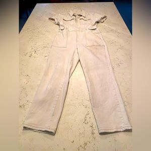 Brand new Good American white jean jump suit size 4